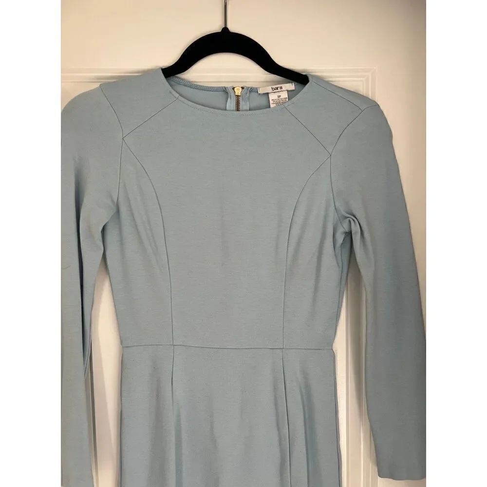 Bar III Long sleeve round neck baby blue dress S